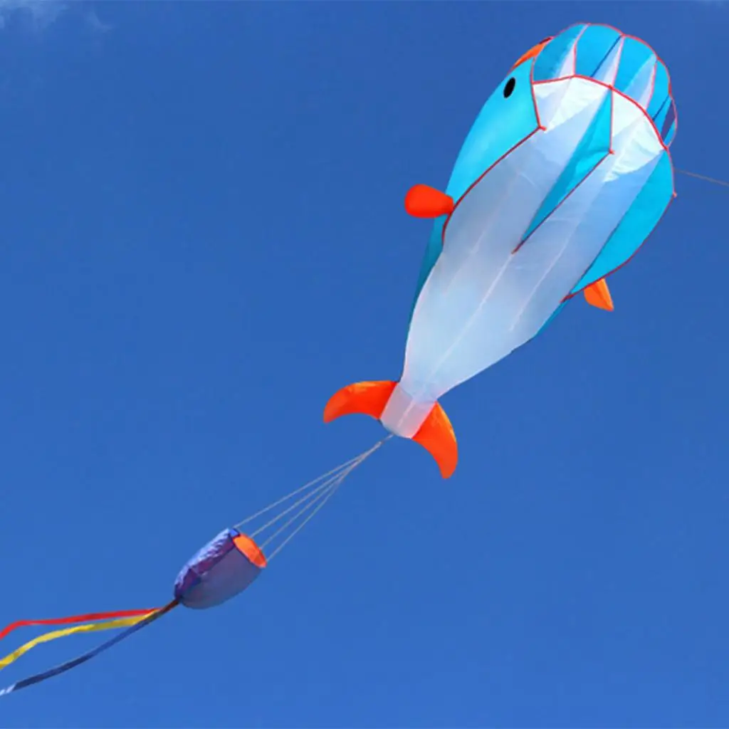 Dolphin Kites 3D Soft kite Dolphin Frameless Flying Kite Outdoor Sports Toy Children Kids Funny Gift