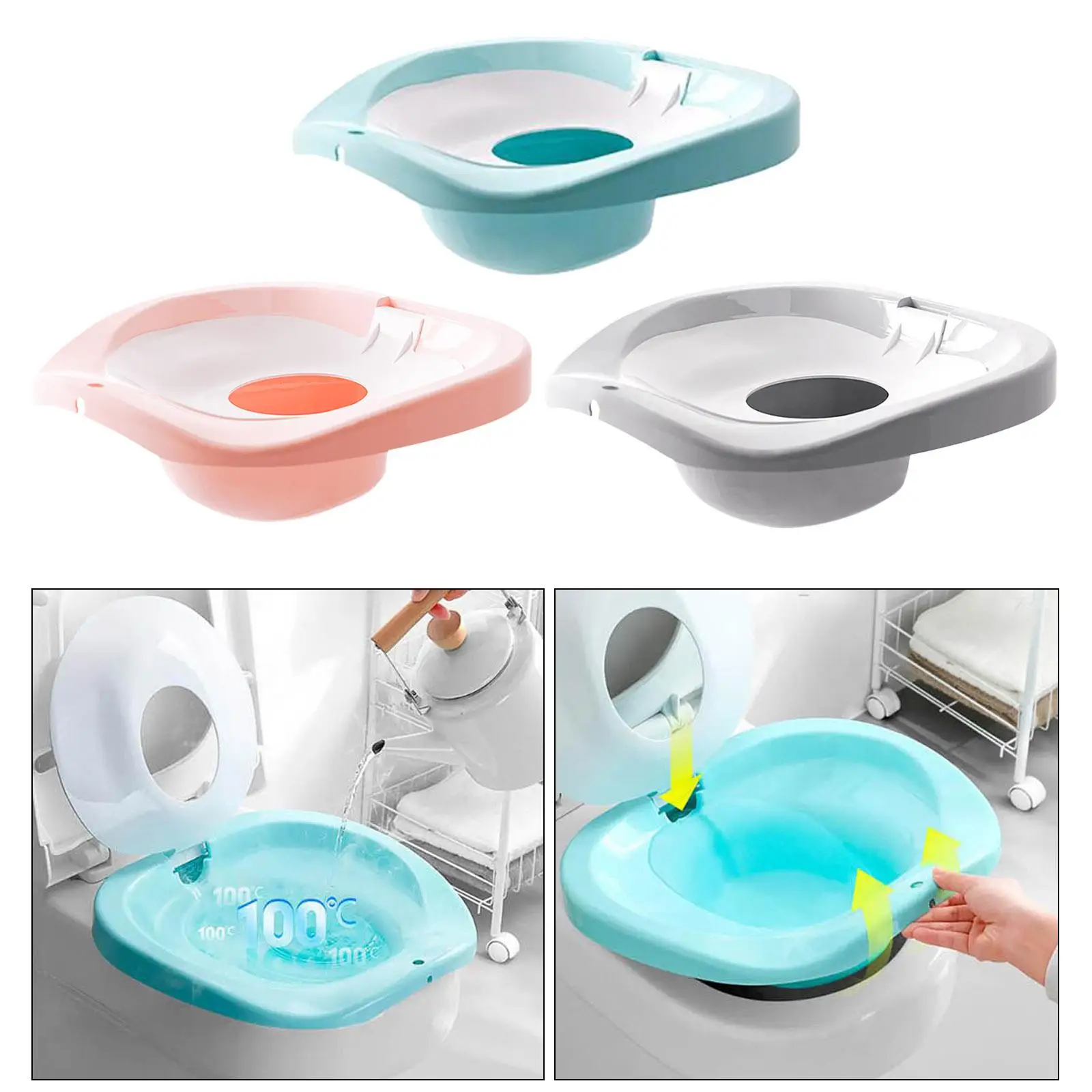  Bath Basin for Over The Toilet Hangable Seat for Toilet for Postpartum Care