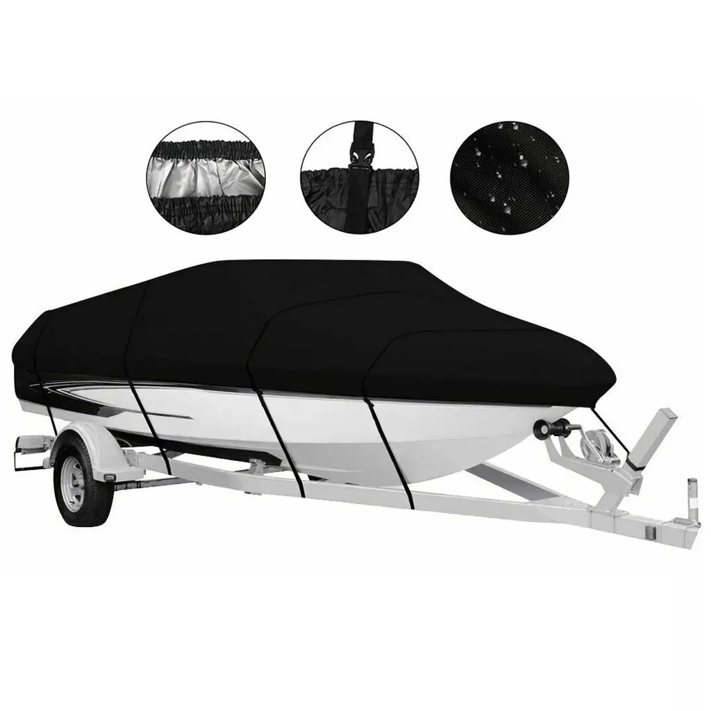 210D Oxford Cloth Waterproof Boat Cover UV Resistant Fishing Boat V-Hull Protection Ship Yacht Covers V-shaped