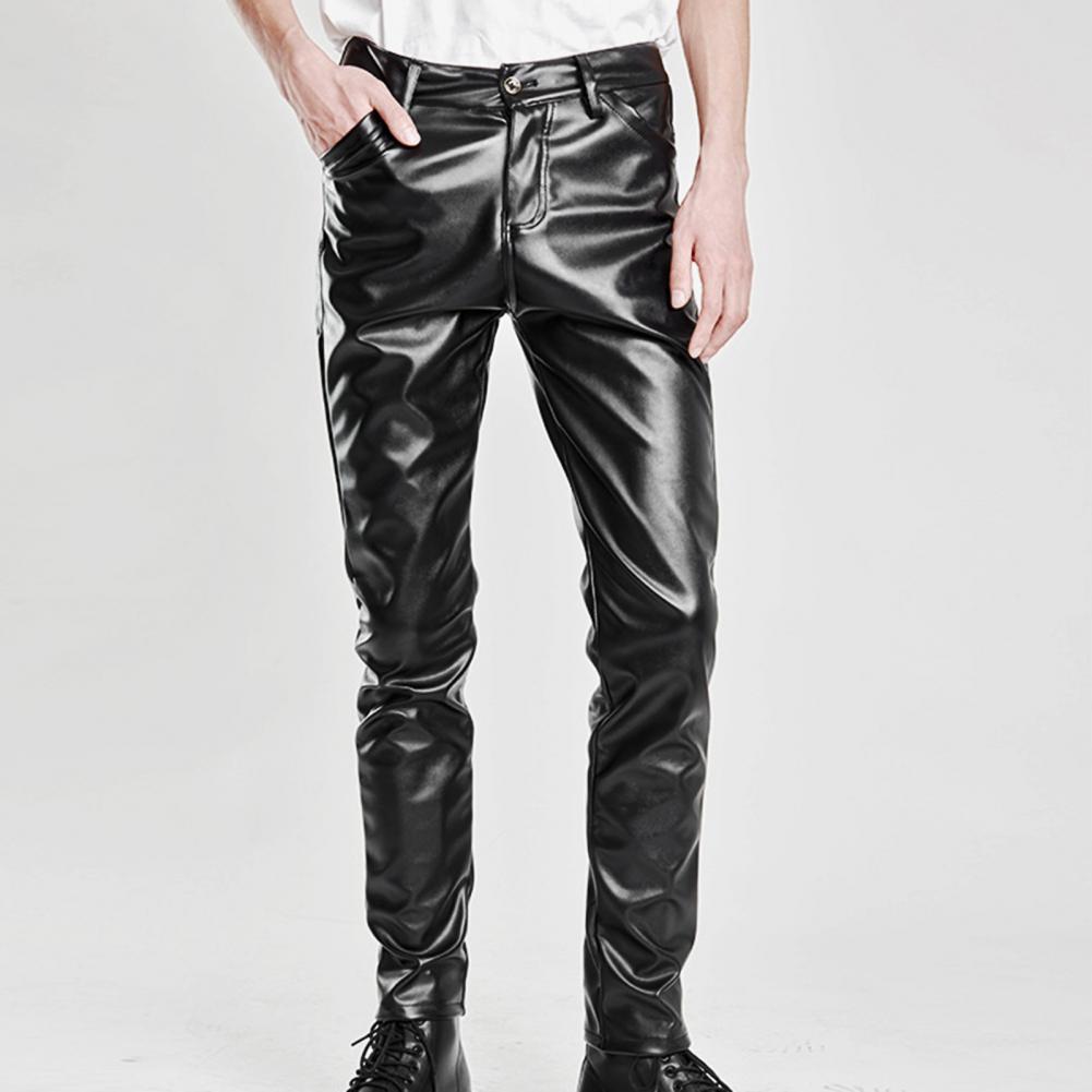 Description Picture 6 of itemMen Casual Trousers Men Faux Leather Pants Stylish Men's Faux Leather Pants Slim Fit Breathable Hip Hop Inspired Streetwear