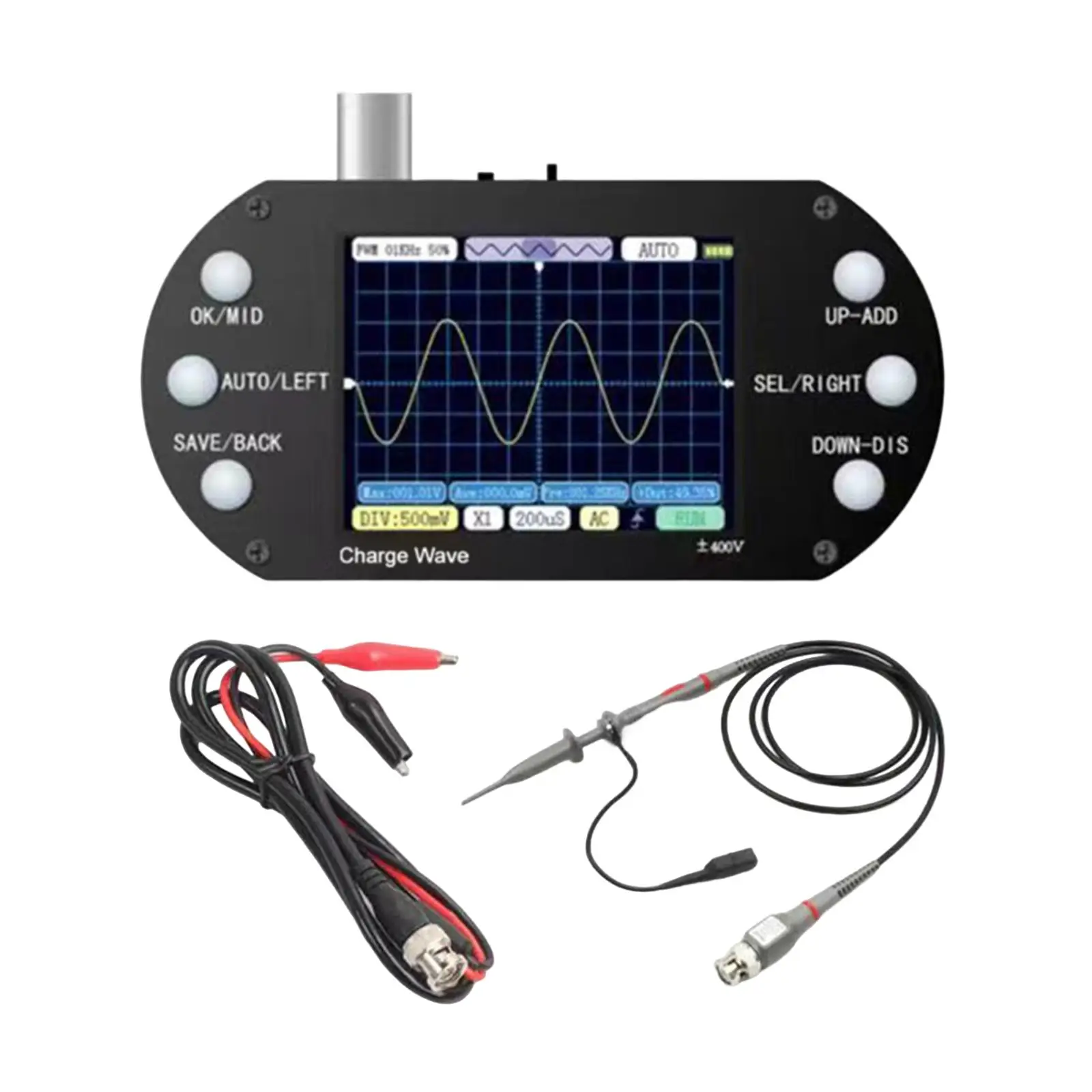 Digital Oscilloscope DC/AC Voltage/Current Test Automatic Waveform Capture for Double Diodes Teaching Home Appliance Maintenance