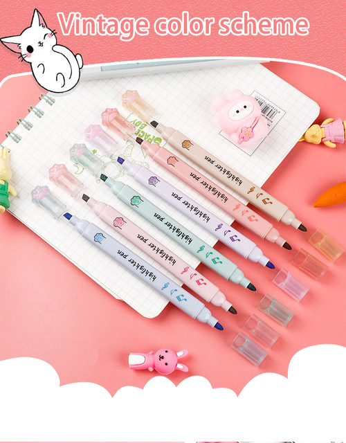 Creative Cat Claw Marker Pens Kawaii Fluorescent - Temu