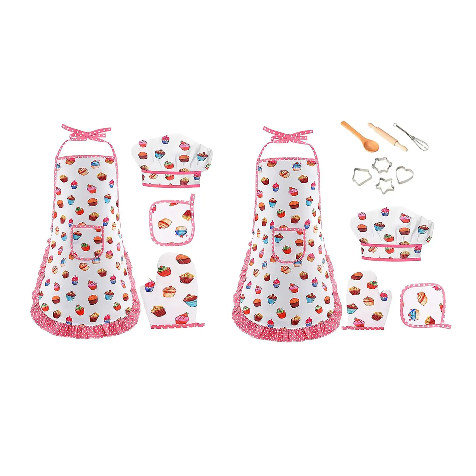 Montessori Clothes Set Role Play Toy Oven Mitts Hat for Kids Children