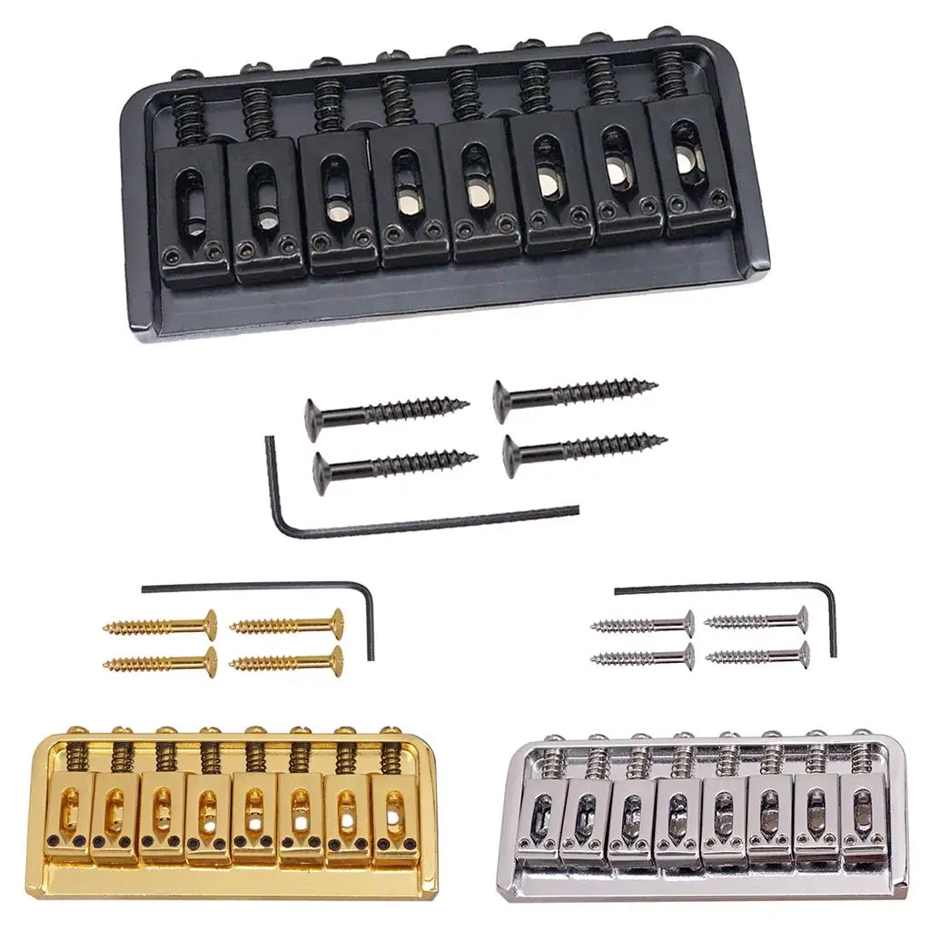 8 String Fixed Type Bridge Saddle For Electric Guitar Parts w/ Wrench Screw