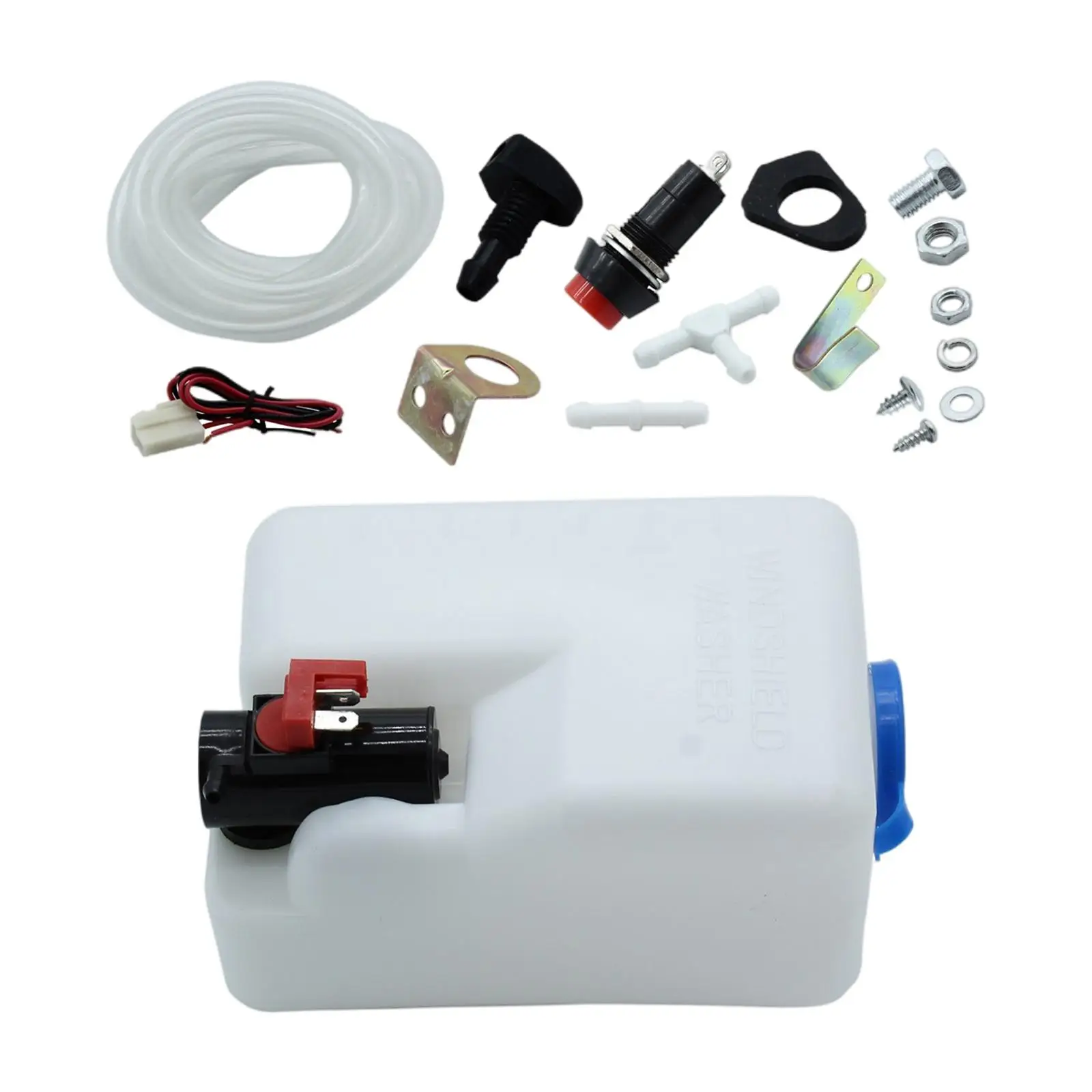 Universal 12V Windshield Washer Reservoir Sprayer, with Switch Nozzle Clean