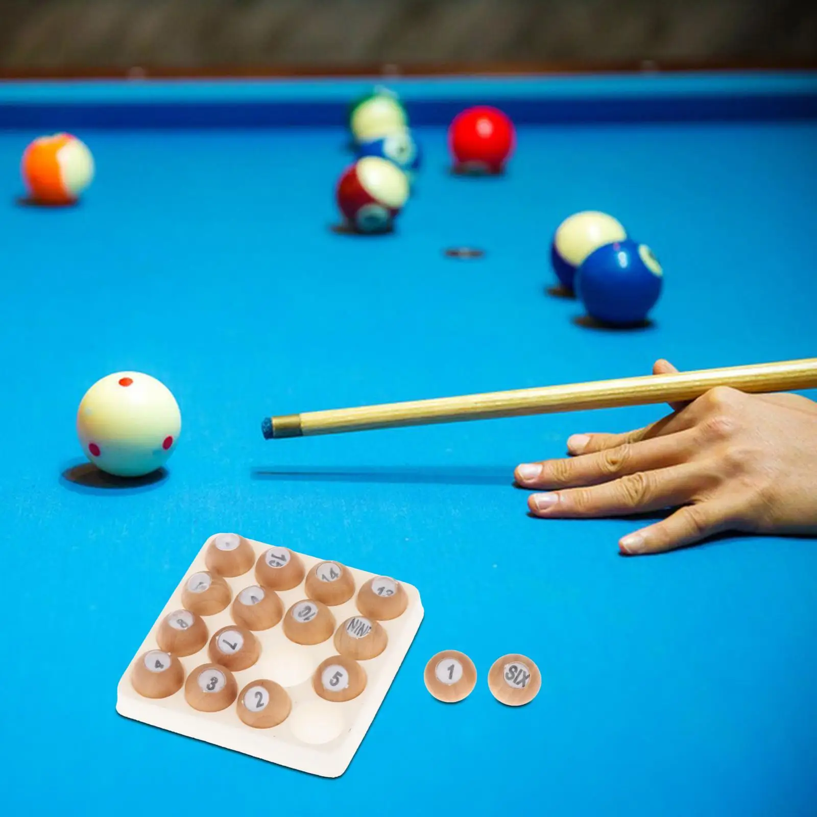 Wooden Tally Ball Set for Other Number Games Bottle Pool Table Accessories