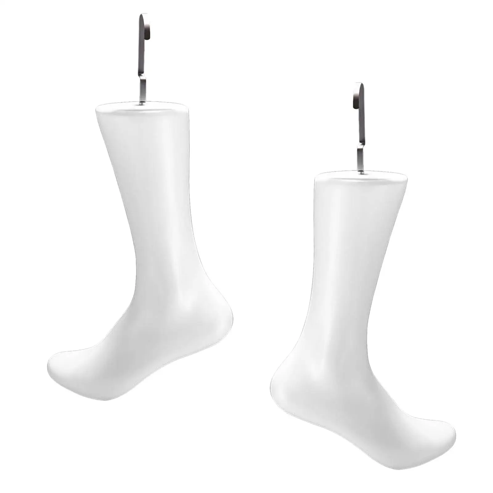 2x Foot Standing  Model with Hook White Shoe Sock Display 32cm 