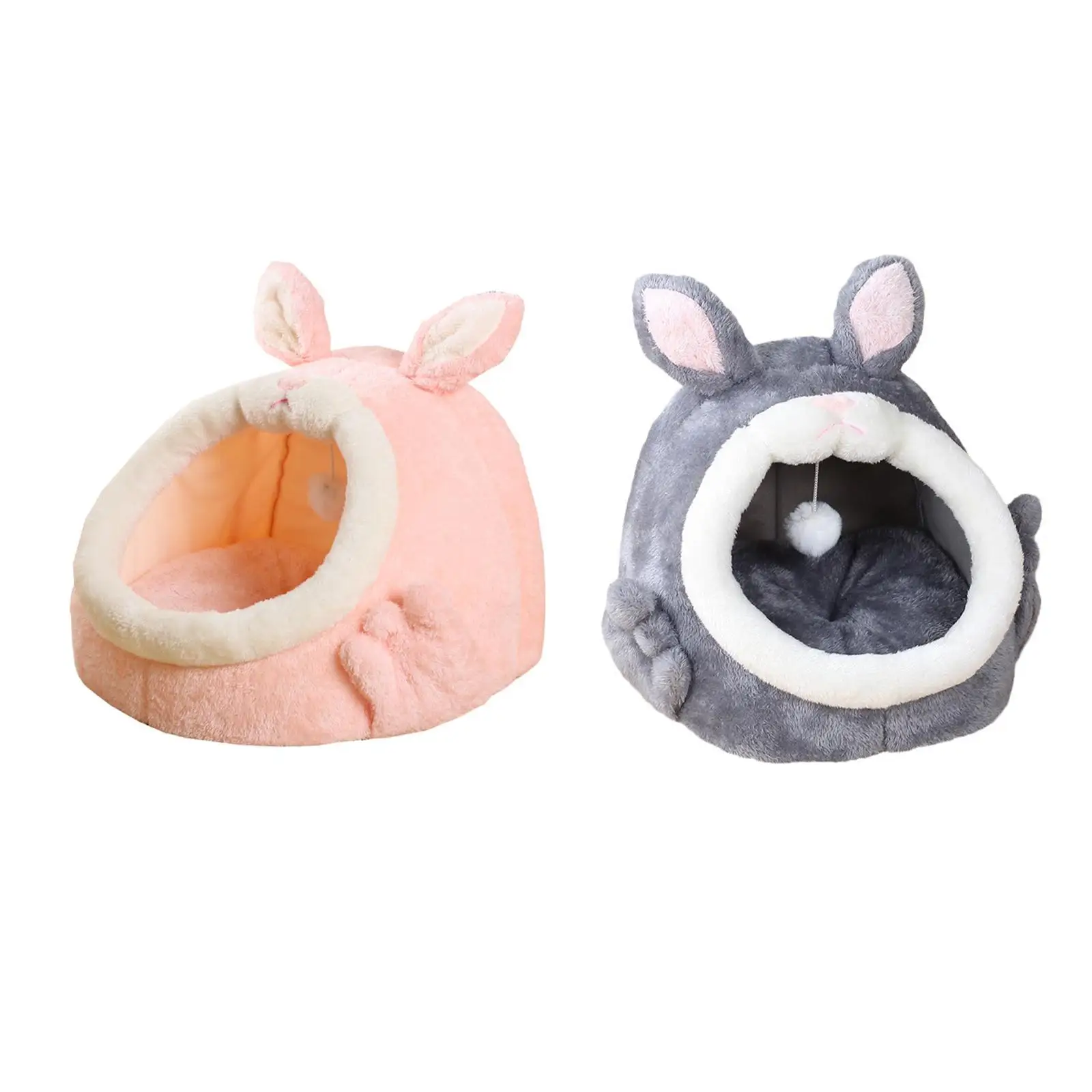 Cats Cave Bed Anti Slip Comfortable Cat Tent Bed with Ball Toy Removable Soft Cushion for Small Dog Puppy Indoor Cats Pet Pig