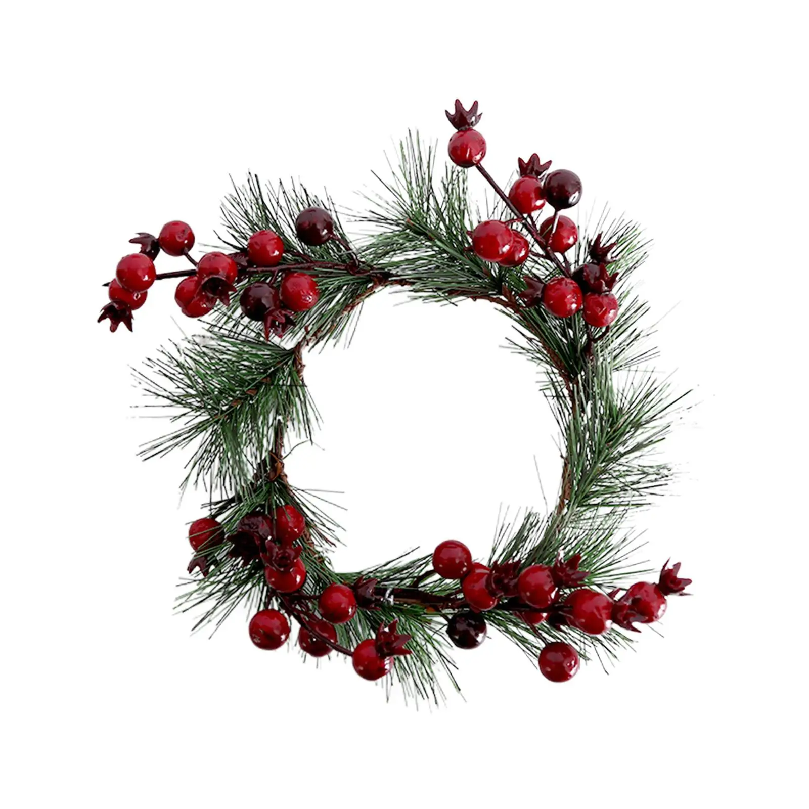Christmas Candle Rings Artificial Candle Wreath for Holiday Table Decoration