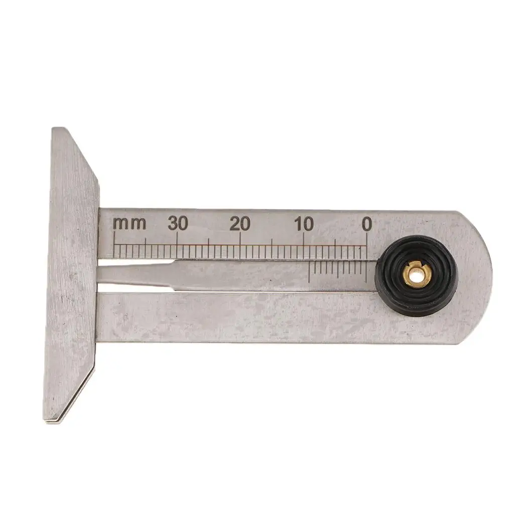 Stainless Steel Taper 0~30mm Tyre Tire Veins Tread Depth Gauge Caliper