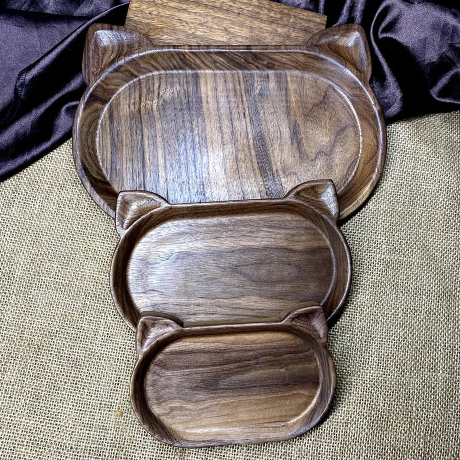 Walnut Wooden Plates Easy Cleaning Platter for Serving Fruit Brunch Snacks