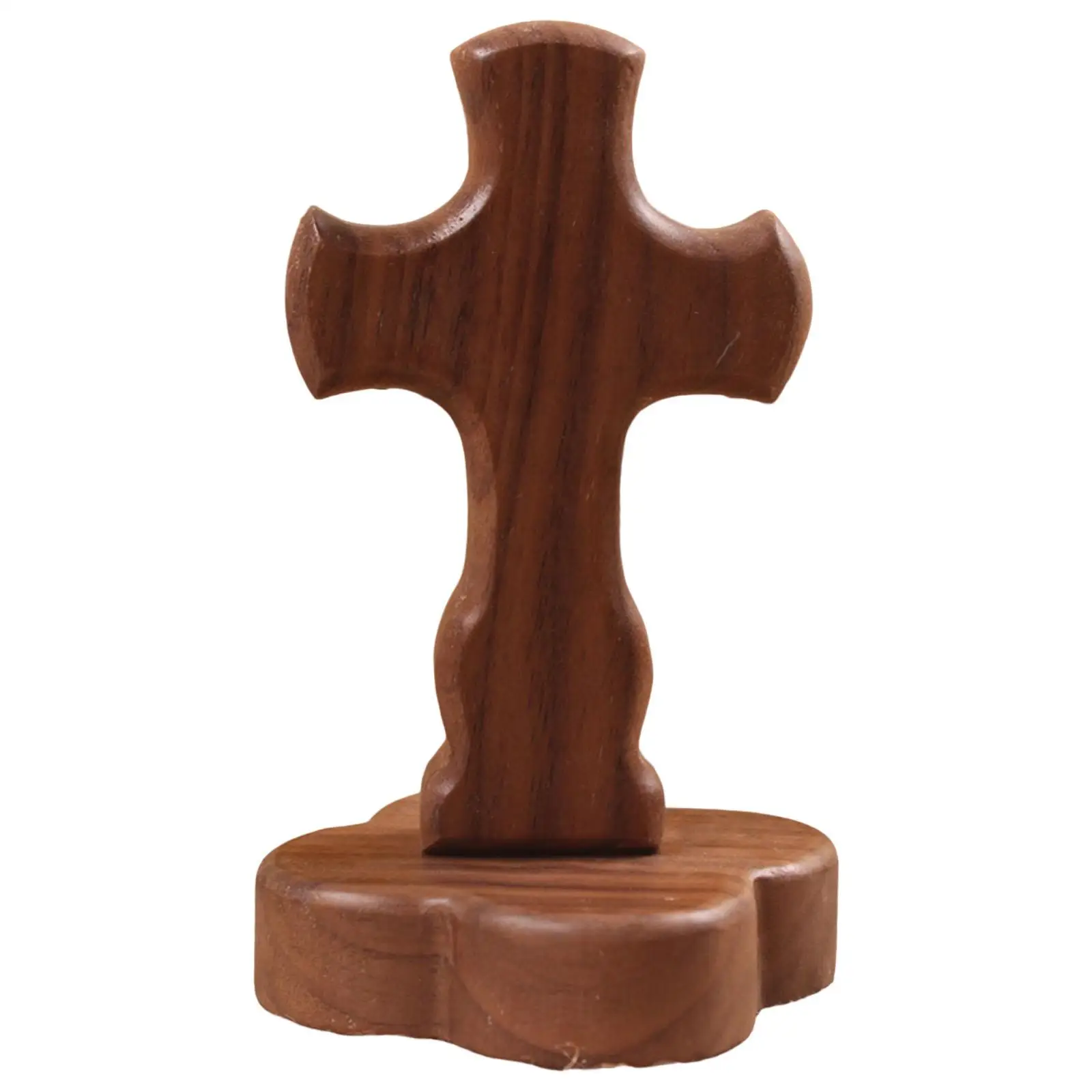 walnut Tabletop Crucifix Cross Religious Prayer Handmade for Church