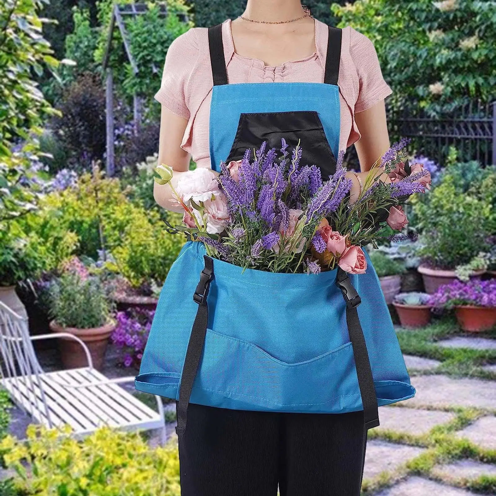 Harvesting Pouch Adjustable Straps Harvest Pouch Canvas Gardening Apron with Pockets for Gardening Harvesting Weeding