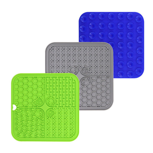 Dog Lick Mat Pet Lick Pad Feeding Mats With 1 Silicone Spatula Slow Release  Dog Feeder For Dog Bathing,training Grooming 2pieces, Mixcolor)