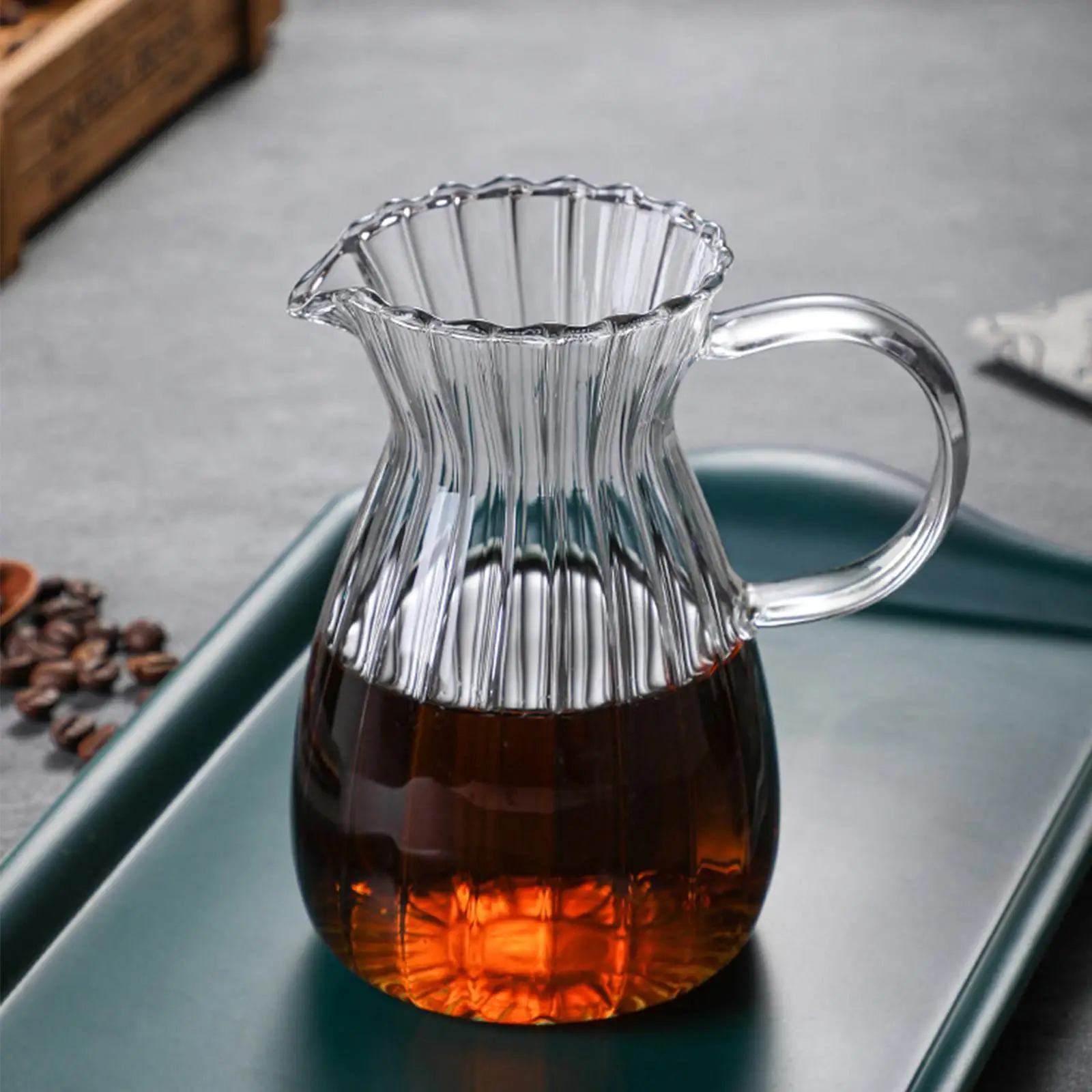 Glass Coffee Sharing Pot Large Capacity Japanese Style Reusable Clear Milk Jug Household for Office Outdoor Tour