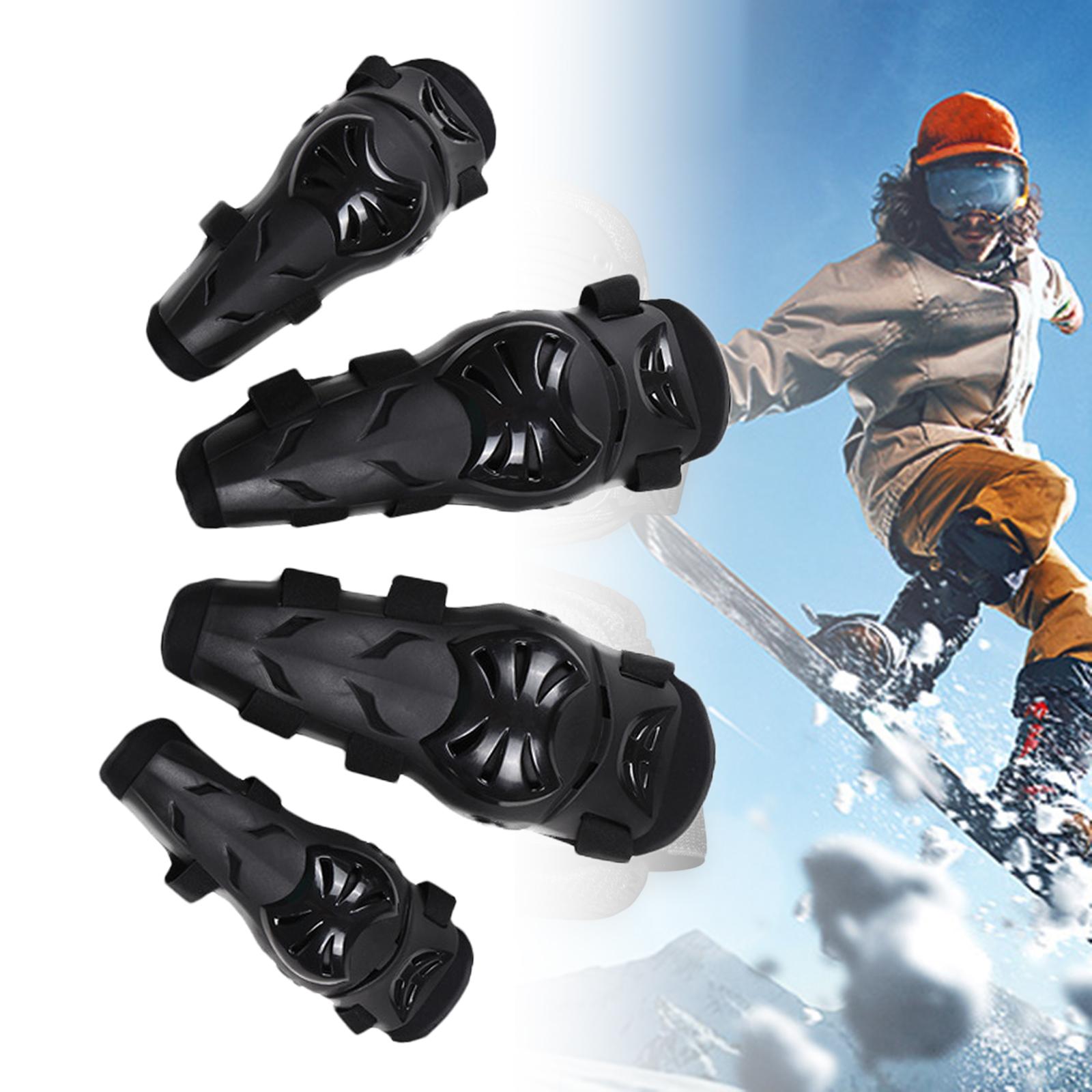 4Pcs Motocross Elbow Knee Shin Guards Adjustable Elbow Knee Pads for Motocross Motorcycle Skateboard Powersports Cycling