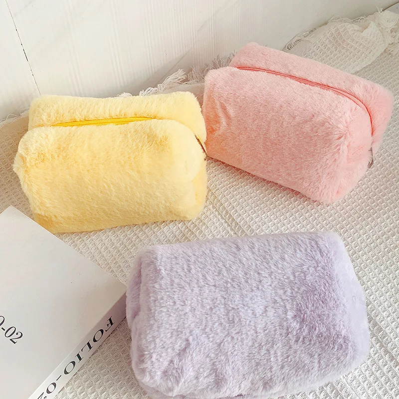 Kawaii Federmäppchen, großes Plüsch-Federmäppchen für die Schule, koreanisches Briefpapier, niedliches Stiftetui für Mädchen, Bleistiftbeutel – Detail 5