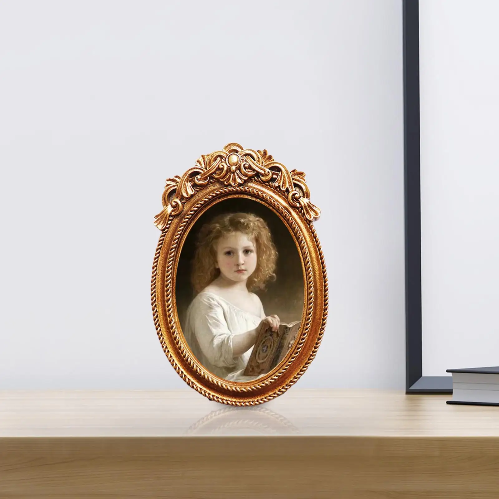 Photo Frame Hanging Small Resin Picture Frame Vintage Style Ornate Photo Frame Ornament for Gallery Hallway Desktop Wedding Home