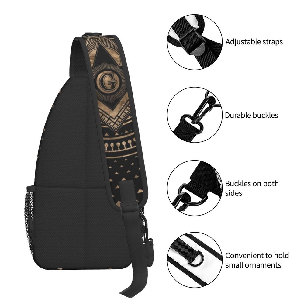 personalizado maçônico freesonry sling bags para homem legal maison mason ombro crossbody peito mochila viajar daypack