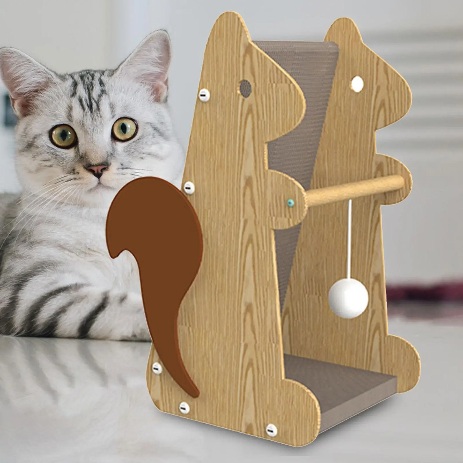 Cat Scratcher Scraper Detachable Lounge Bed Scratching Post Toy