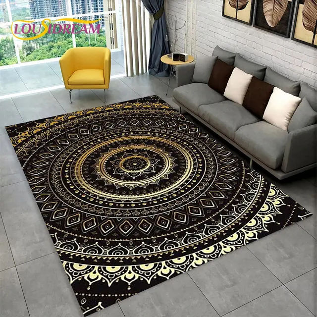 Alfombra bohemia circular en forma de mandala para decoración de tatuajes  de henna mehndi, alfombra de patio, pasillo, alfombra minimalista,  alfombras