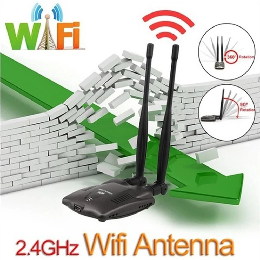 wifi signal extender High Speed Durable Long Range 400m USB Adapter WIFI Receiver Anti Interference Dual Antenna Ralink 3070 Chipset Office Stable wifi booster extender