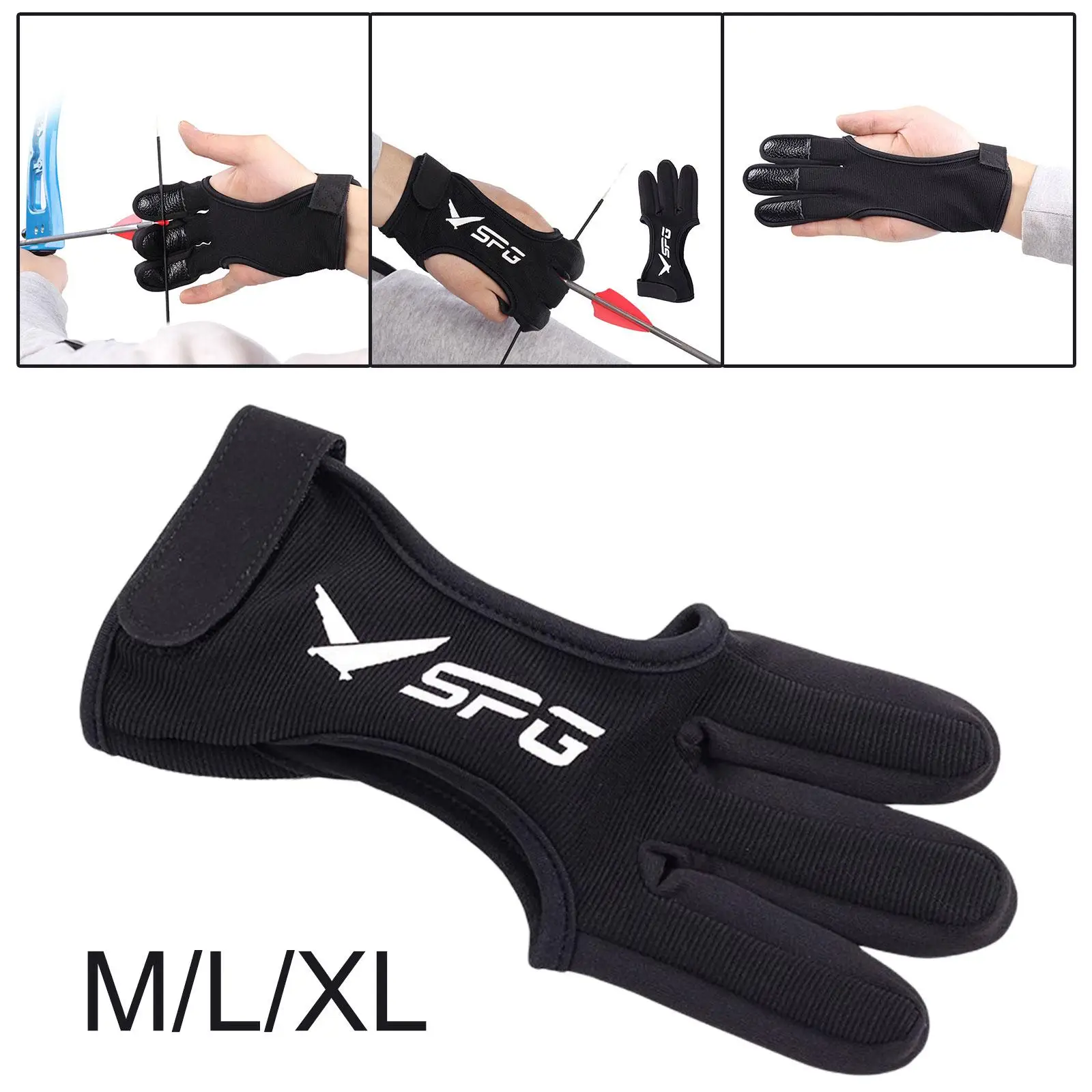 Durable Archery Glove 3 Fingers Guard Training Aids Hunting Glove fot Youth