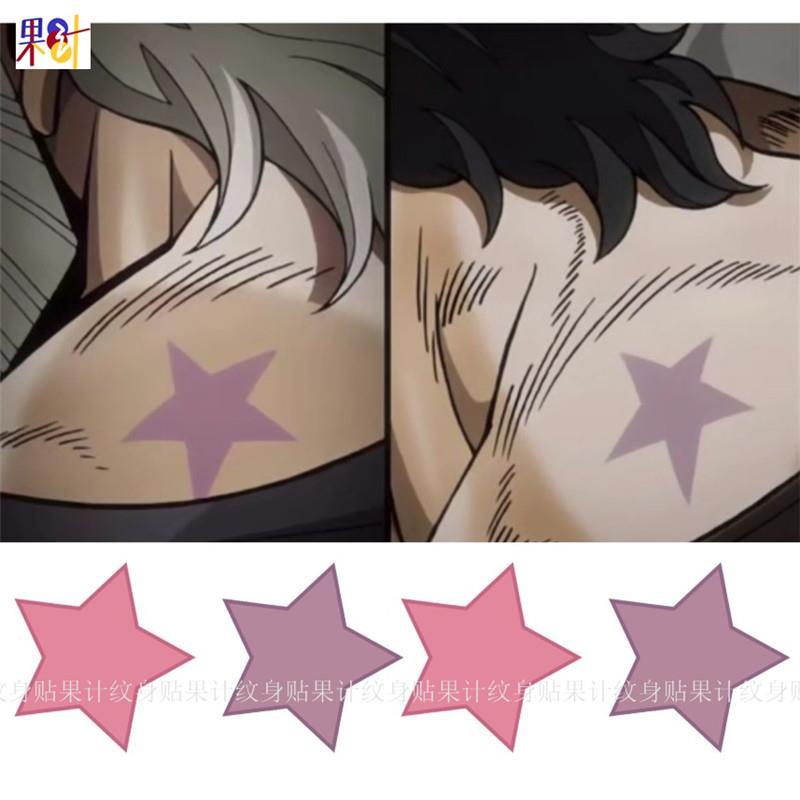 Anime Star Tattoo Aufkleber bunte rot blau lila dauerhafte Tattoo Kunst temporäre Tattoos wasserdichte Tatto Cartoon gefälschte Tätowierung – Detail 2