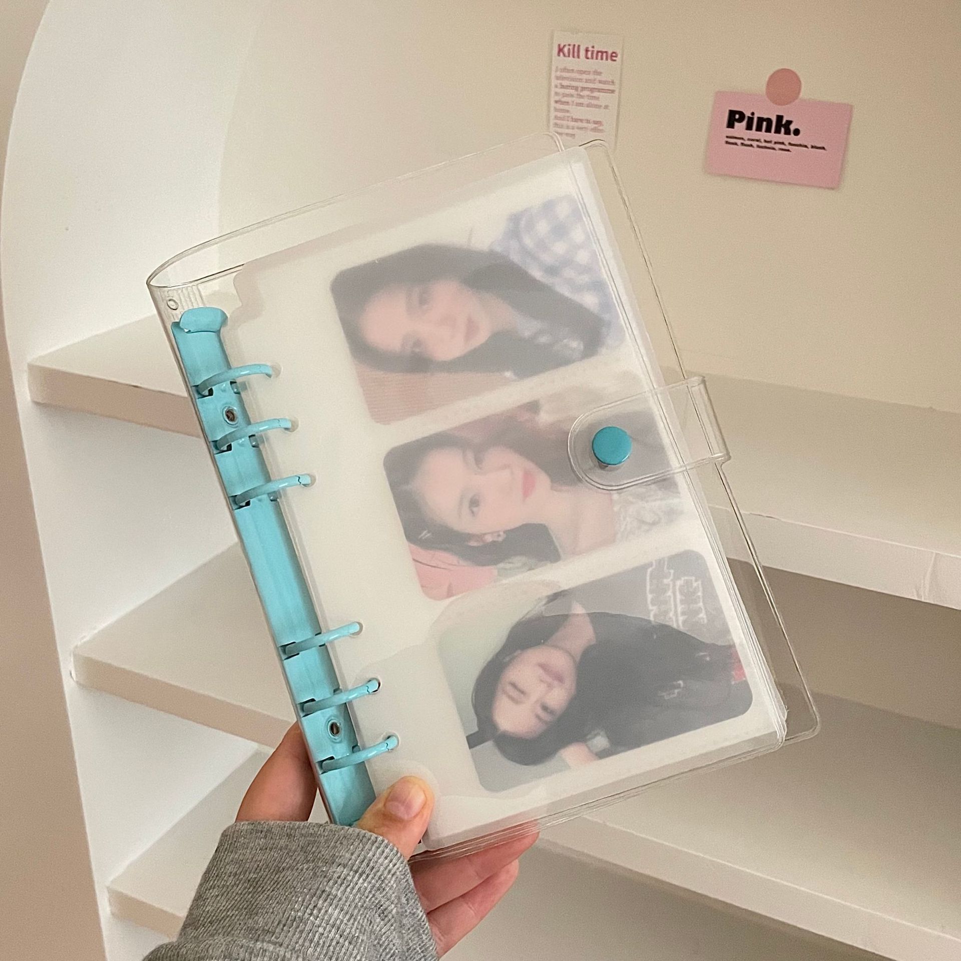 A6 Transparent Pvc Abdeckung Lose-blatt Kpop Idol Karte Album Lagerung Buch Binder Photocards Journal Tagebuch Abdeckung Schule schreibwaren – Detail 8