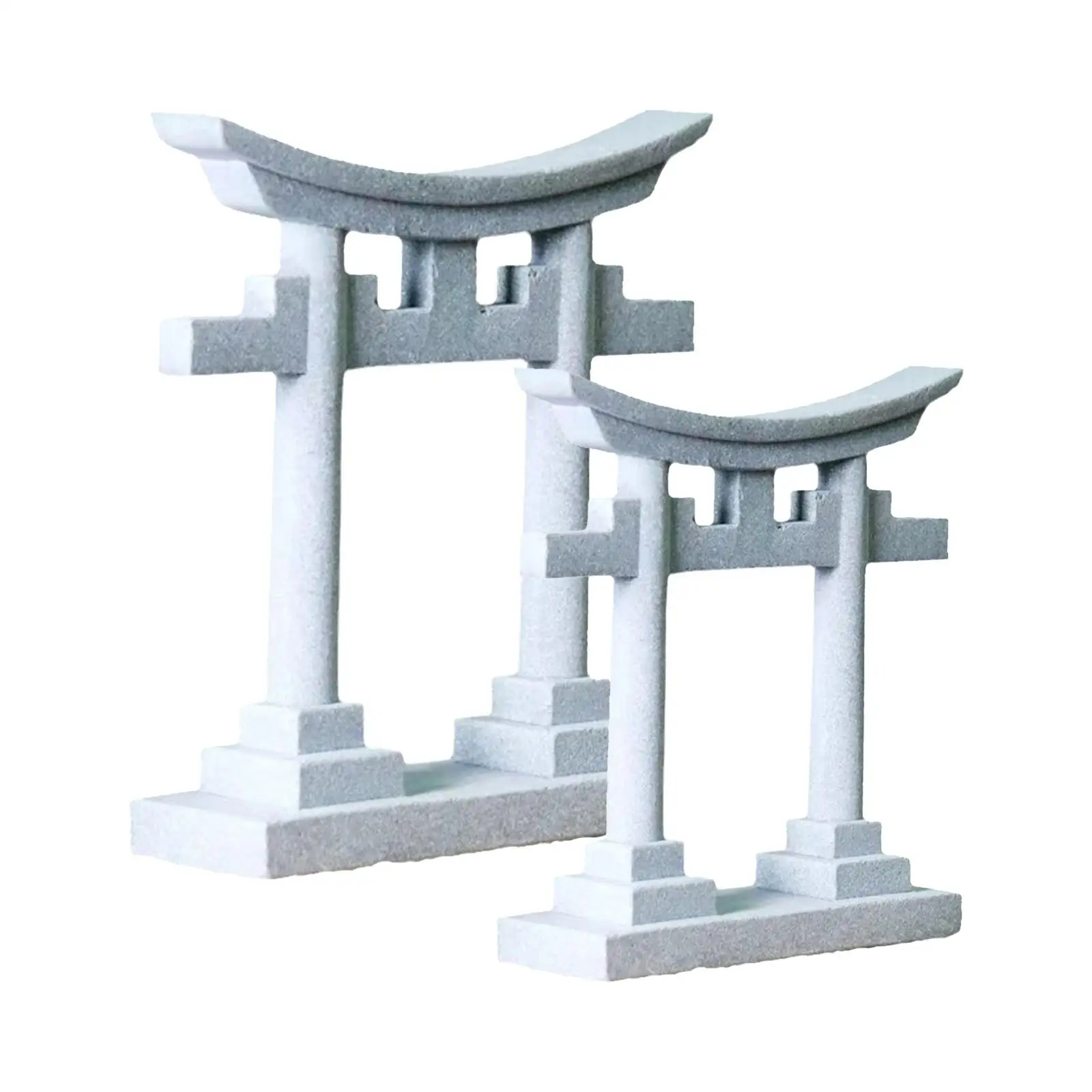 2x Aquarium Decor Imitation Stone Torii Gate Accessories PVC Hiding Cave Japanese Shinto Exquisite Details Torii Ornaments