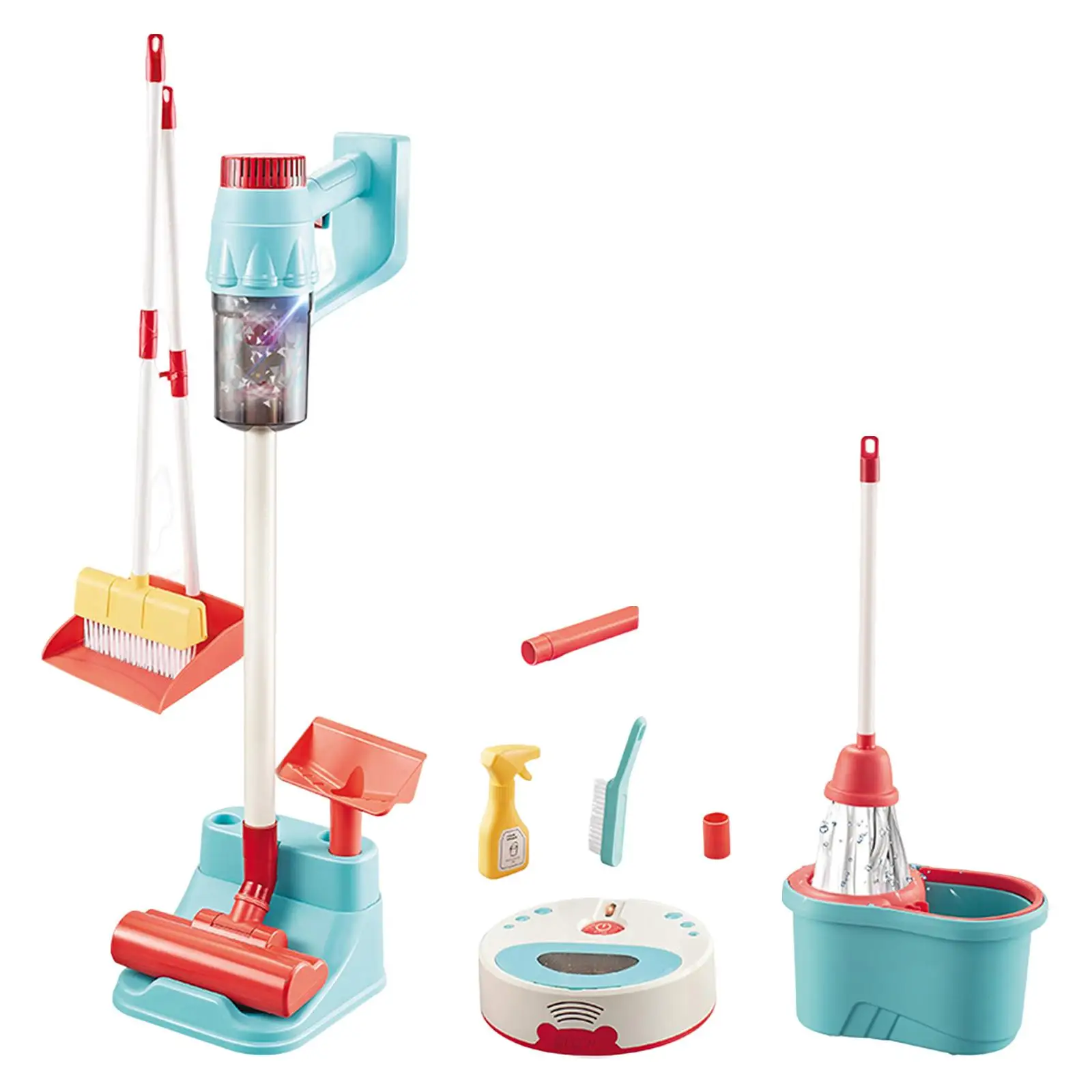 Kids Cleaning Tools Set Toy Pretend Play House Cleaning Tools Developmental Toy Role Play Game for Toddlers Kids Girls Gifts
