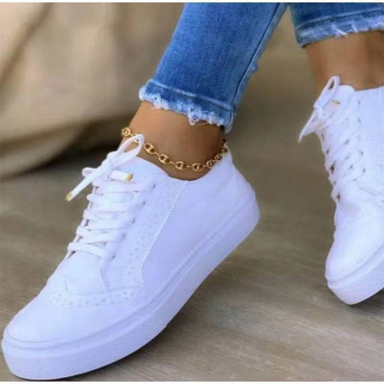 Title 3, Sneakers Women Fashion Spring Autumn Chain Leat...