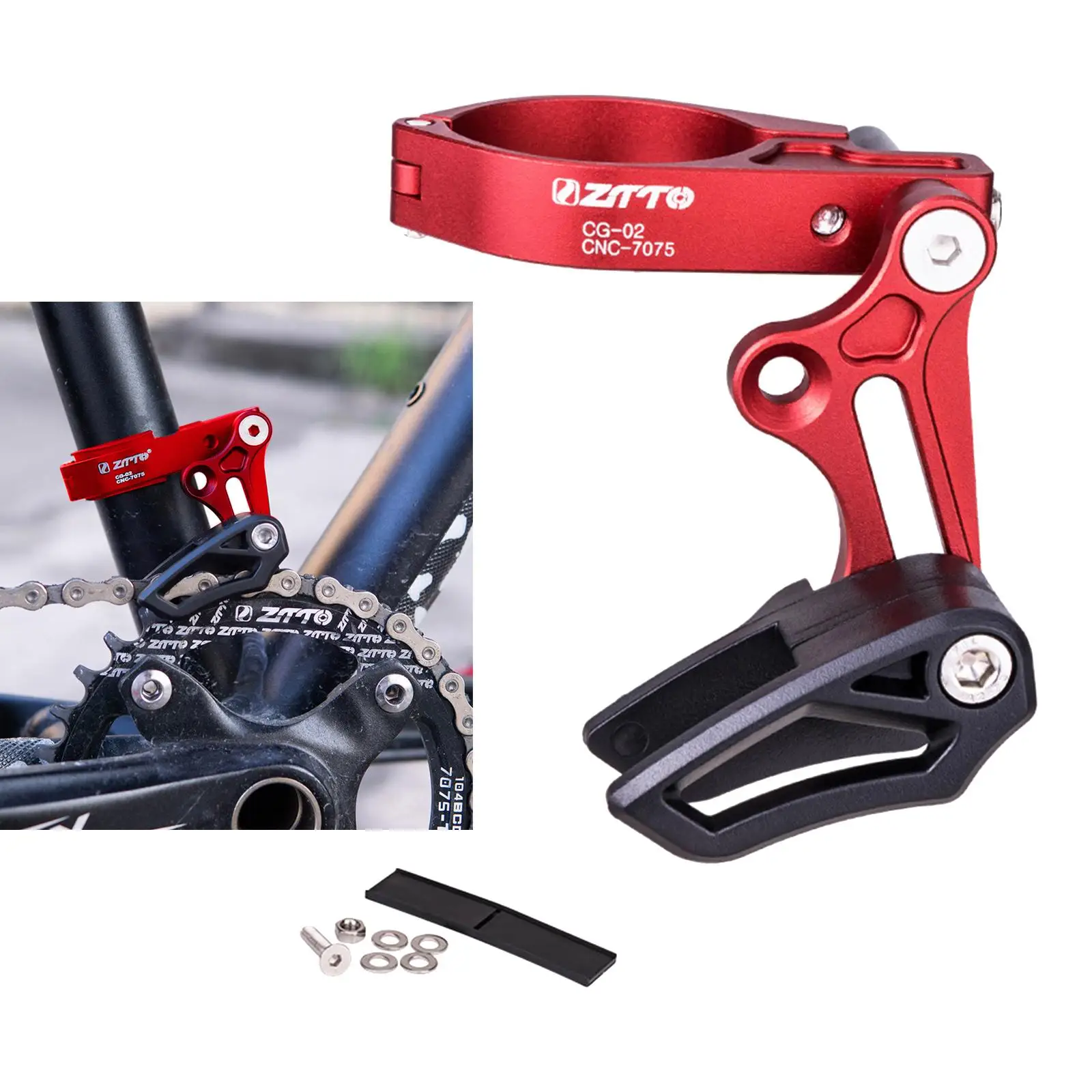 MTB Bicycle Chain Guide Drop Catcher Clamp Mount Adjustable For Mountain Bike 