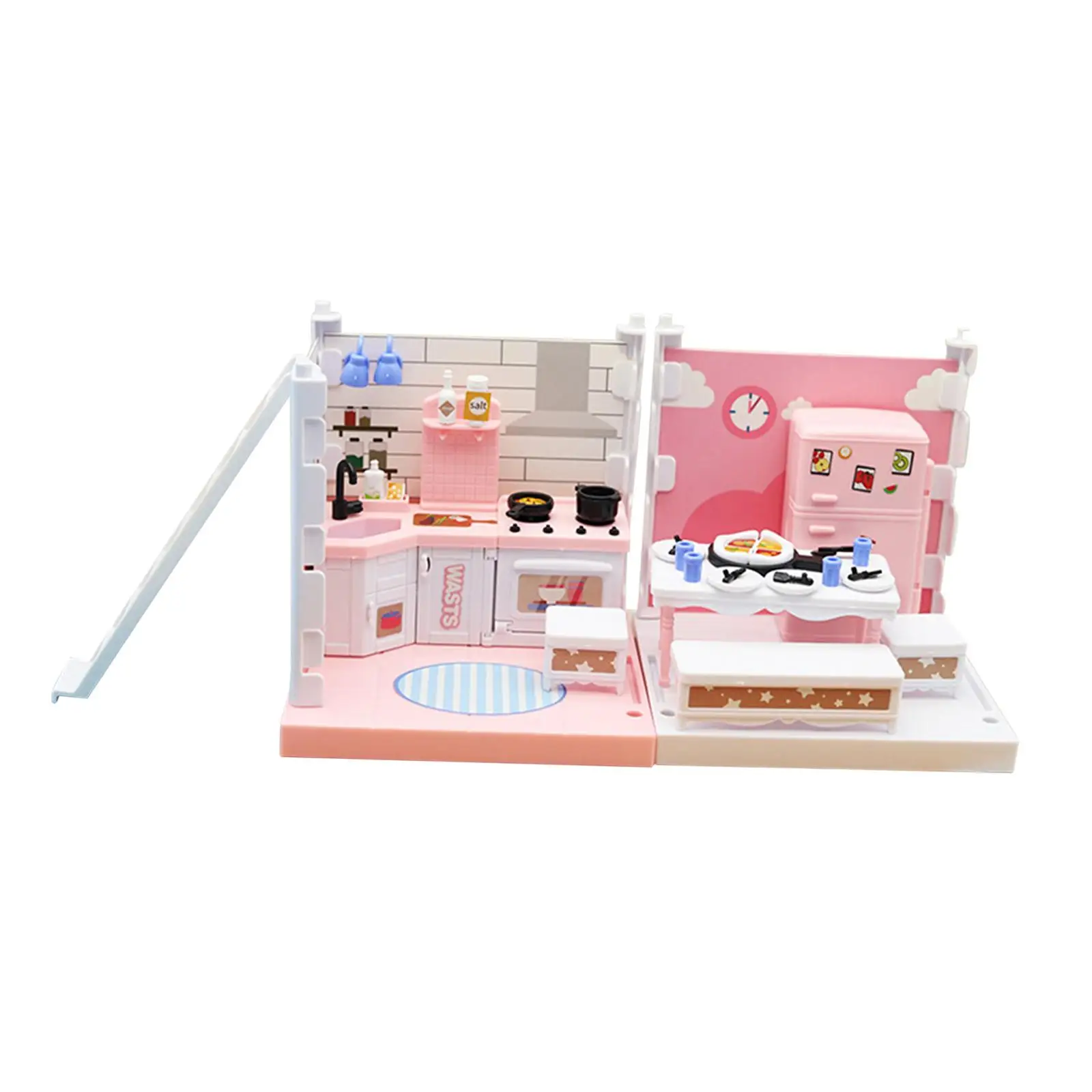 Dollhouse Kitchen Cooking Play Set for Kids Toddler Party 