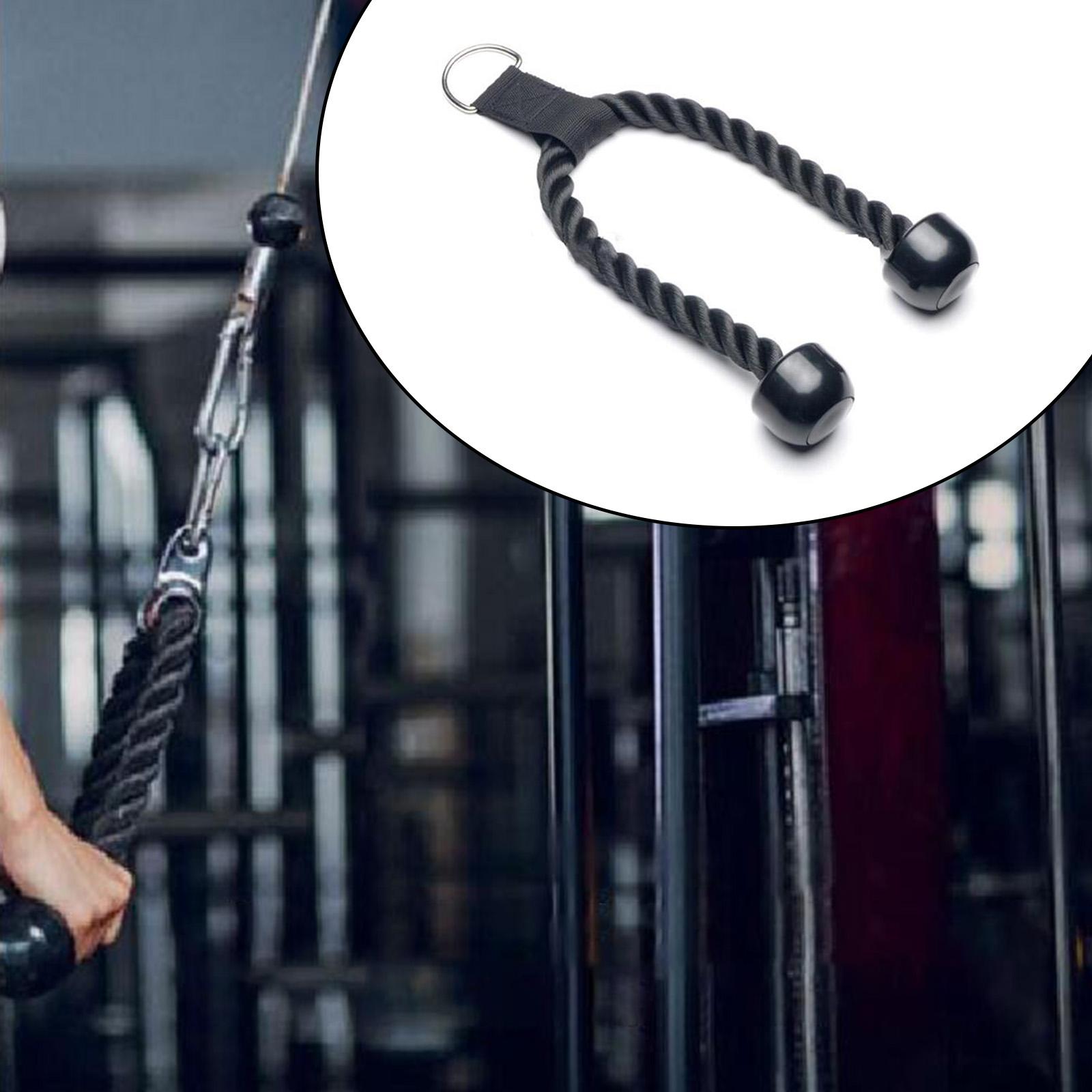 Tricep Rope Pull Down Cable Heavy Duty Pulley Attachments Accessories Trainer Rope Black for Fitness Shoulder Muscle Workout Gym Tricep Rope Pull Down Cable Heavy Duty Pulley Attachments Accessories Trainer Rope Black for Fitness Shoulder Muscle Workout Gym