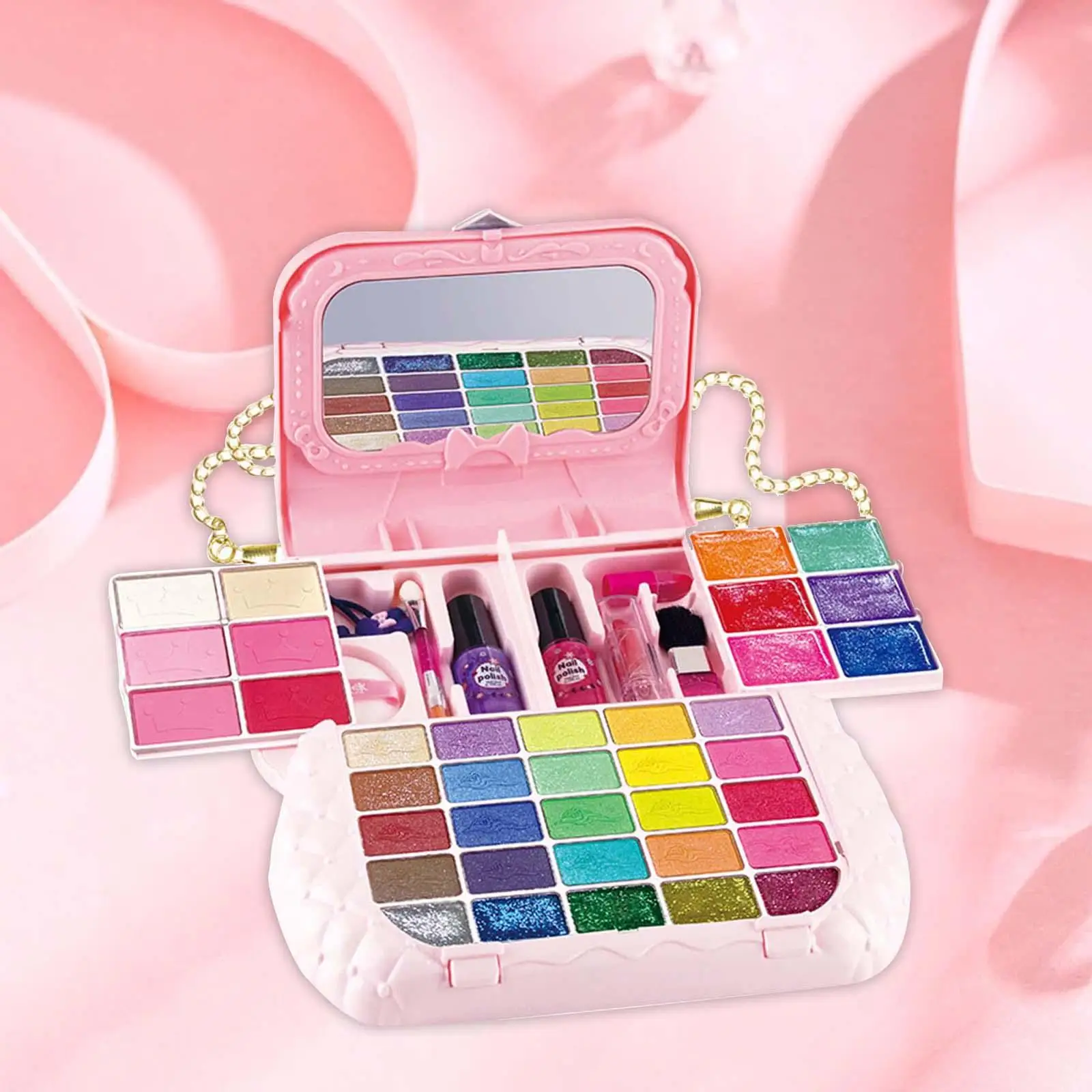 Kids Makeup Kits with Cosmetic Case Pretend Makeup Kits Role Play Games for Children