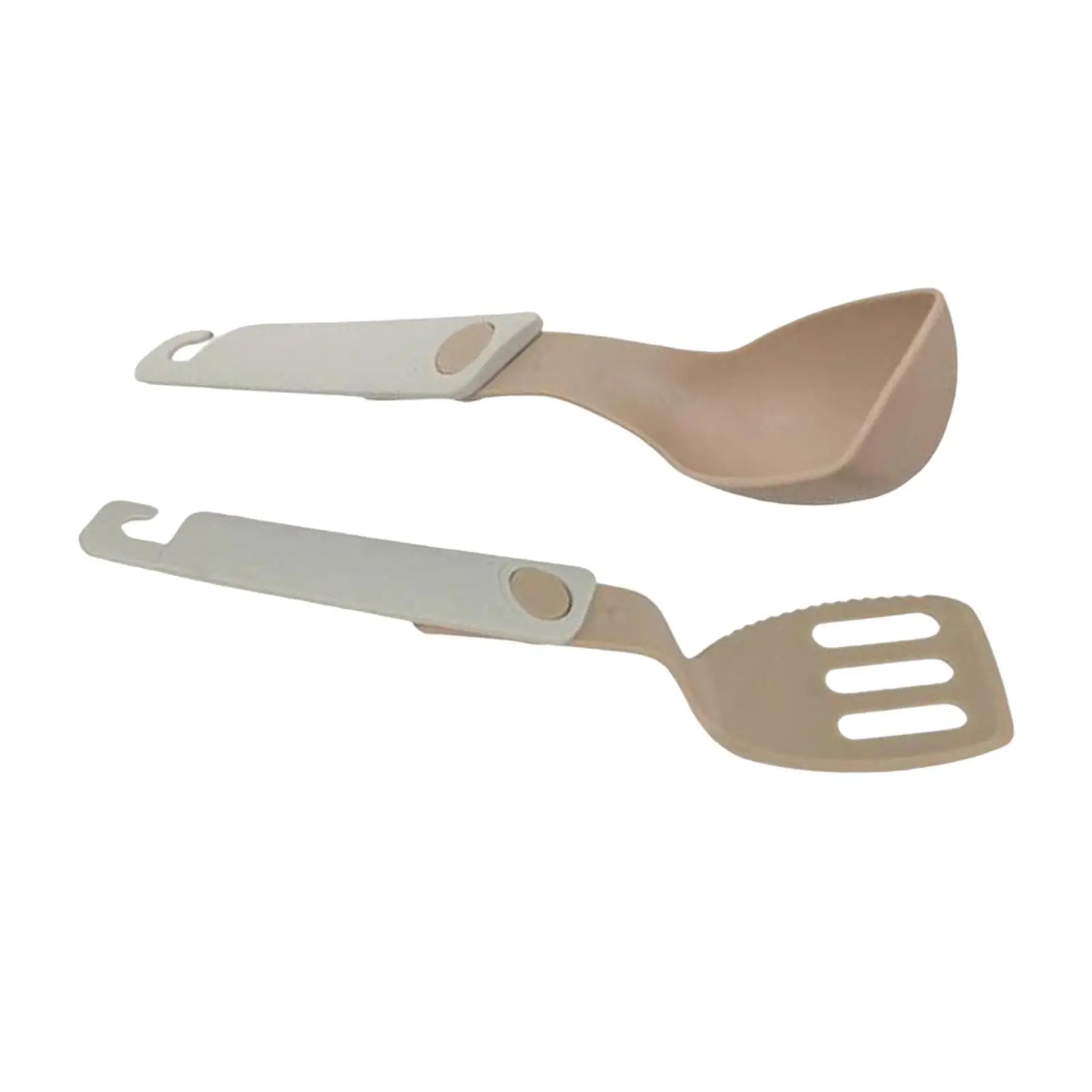 2x Camping Cooking Spoon Shovel Folding Kitchen Utensils Tableware Deep Soup