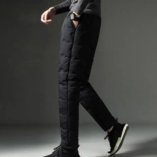 Men's Winter Lambswool Casual Pants Thick Fleece Thermal Trousers
