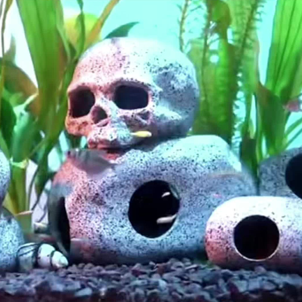 Aquarium Fischbecken Fischhaus Aquarien-Lila-Sand-Garnelen-Zuchtbecken Fischnester Dekorationen Halloween Heim-Atmosphäre-Dekor – Detail 3