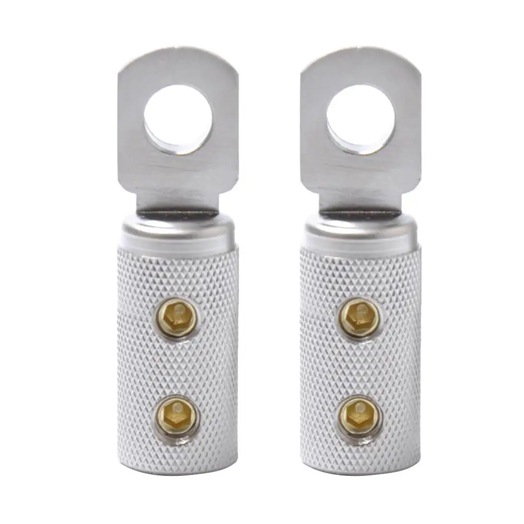 Set of 2 Screw Terminal 8mm Hole Brass Connector