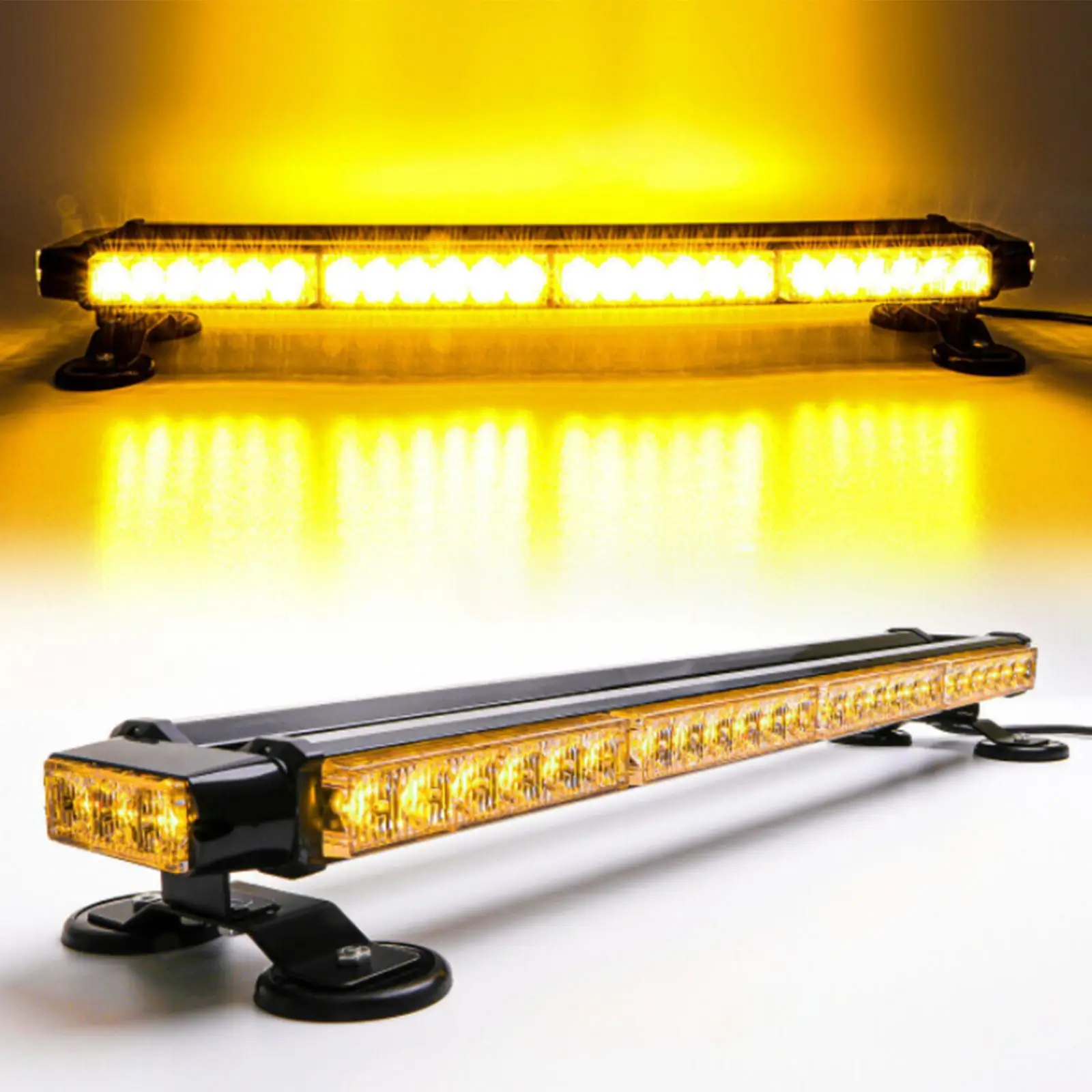 54 LED Amber Vehicle Roof Top Emergency Flashing Warning Strobe Light Bar Beacon, Easy Installation