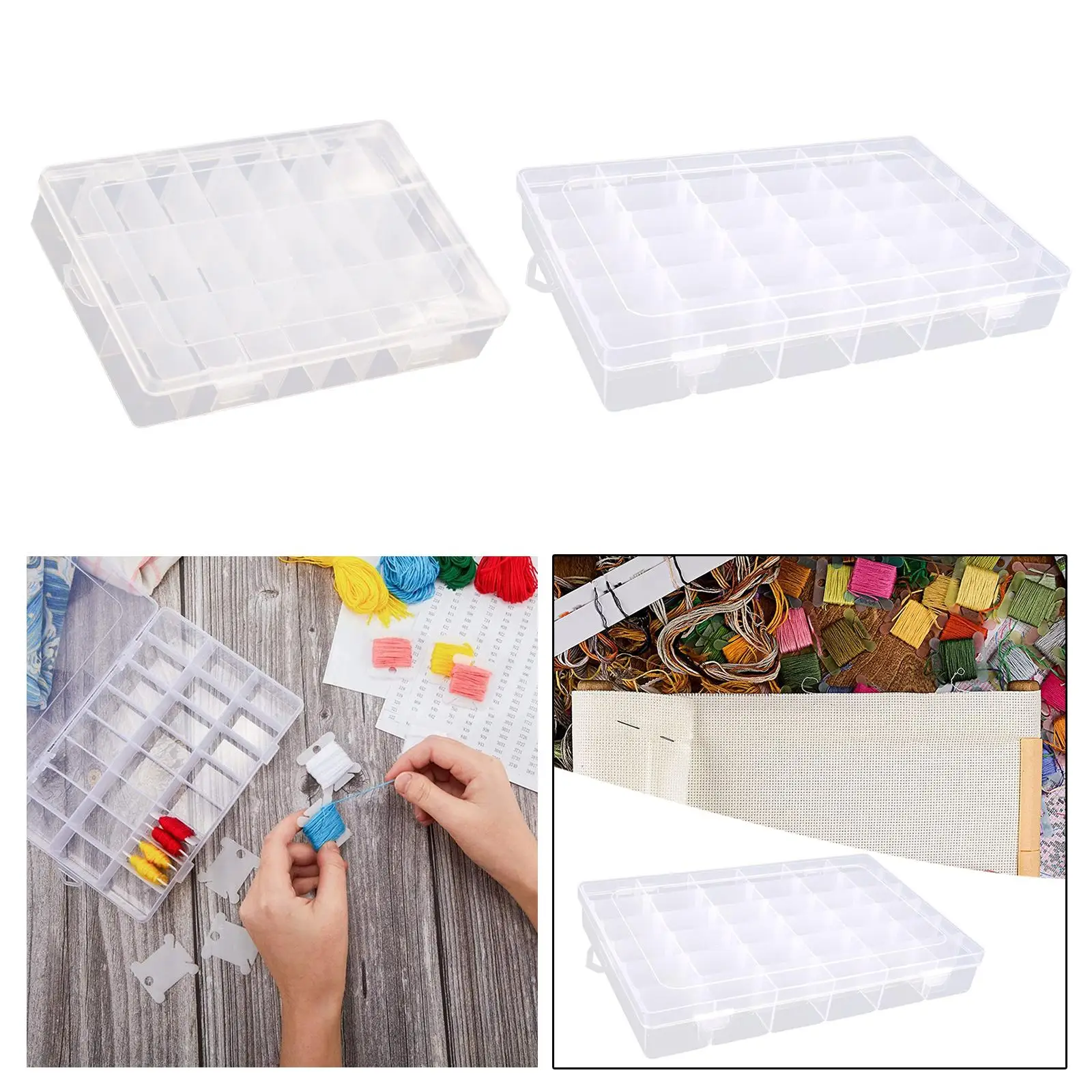 Sewing Thread Storage Box Grids Container Nail Polish Sewing Thread Holder