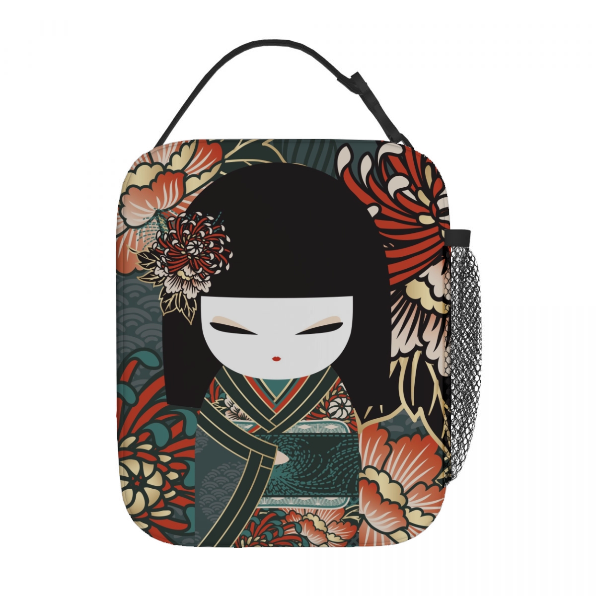 Espessado Isolado Lunch Bag, Sacola impermeável, Vermelho Japonês