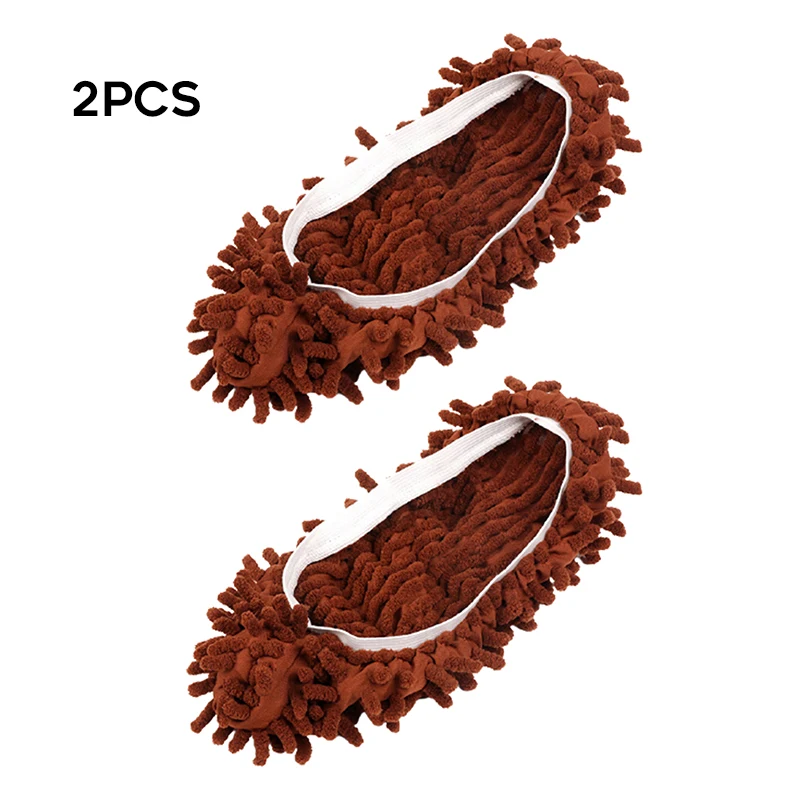 2pcs Multipurpose Dust Mop Slippers Removable Foot Flannel Shoe Cover Floor Cleaner for Home xqmg