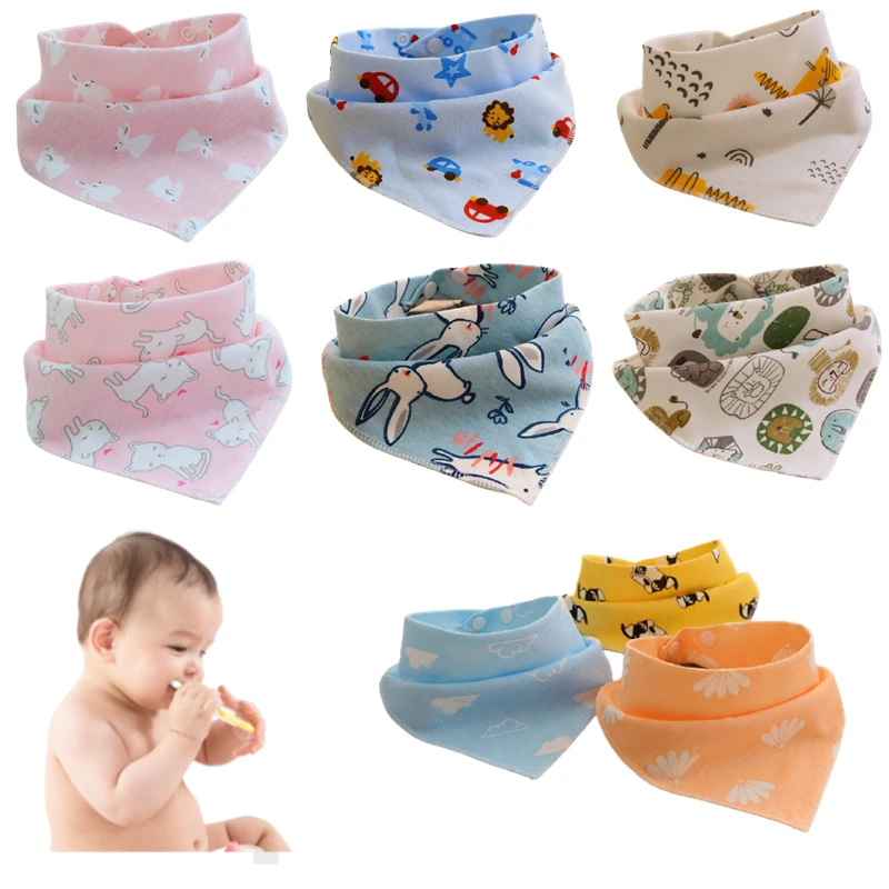 1 Pc Cartoon Print Baby Bibs for Boys Girls Bandana Cotton Triangle Burp Cloth Baby Saliva Towel Baby Feeding Stuff Accessories cheap baby accessories	