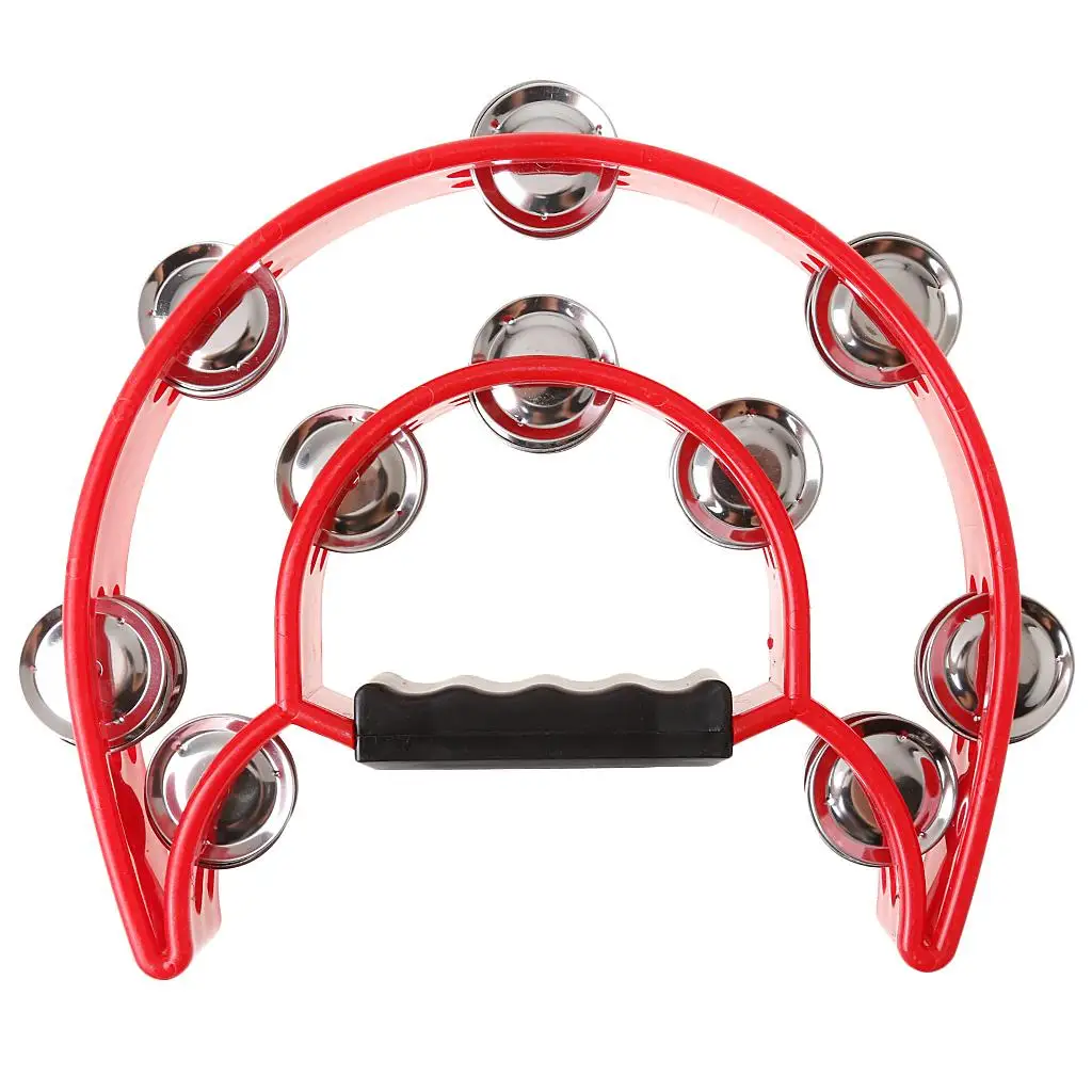 Music Instrument Tambourine Double Row Metal Jingles Handheld Shake Percussion Baby Kids KTY Play Toy