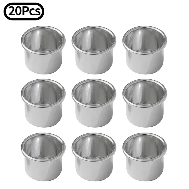 20Pcs Aluminum Candle Cups Bowl Candle Holders Candlestick Metal Candle  Holder Cup Drip Protectors Empty Case for Candle Making - AliExpress