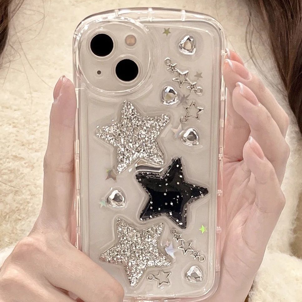 Корейский прозрачный чехол Kawaii Diy со звездами для телефона IPhone 14 11  12 13 Pro Max, милый простой чехол для телефона Iphone 11, чехол |  AliExpress