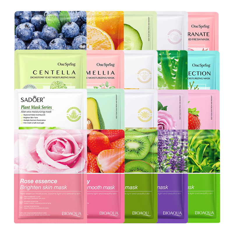 Best of 20 Pieces Natural Fruit Plant Facial Mask Sheets Moisturizing Oil-Control Blueberry Cucumber Pomegranate Fruit Aloe Face Mask Reviews & Tips