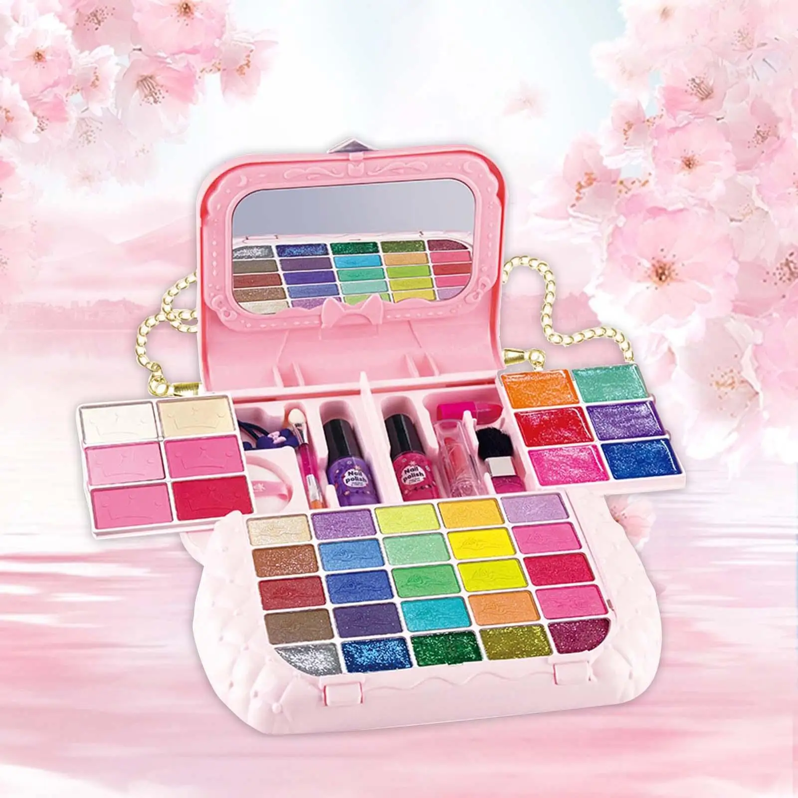 Kids Makeup Kits with Cosmetic Case Pretend Makeup Kits Role Play Games for Children